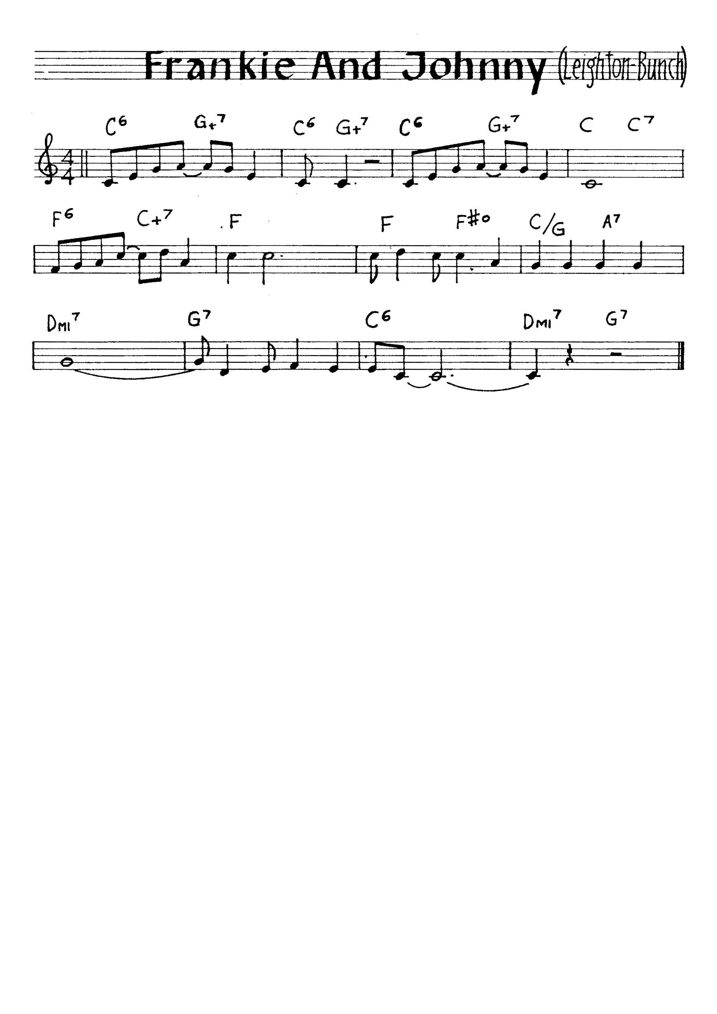 楽譜　P.　クラーク編曲/フランキー・アンド・ジョニー(【4246】/031-2913-00/輸入楽譜(T)ジャズ・アンサンブル/G2.5)-